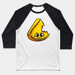 The Half Eaten Sad Cheese Cartoon Baseball T-Shirt